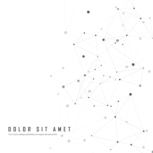 Vector connected abstract pattern with dots on overlapping lines. vector technology background.