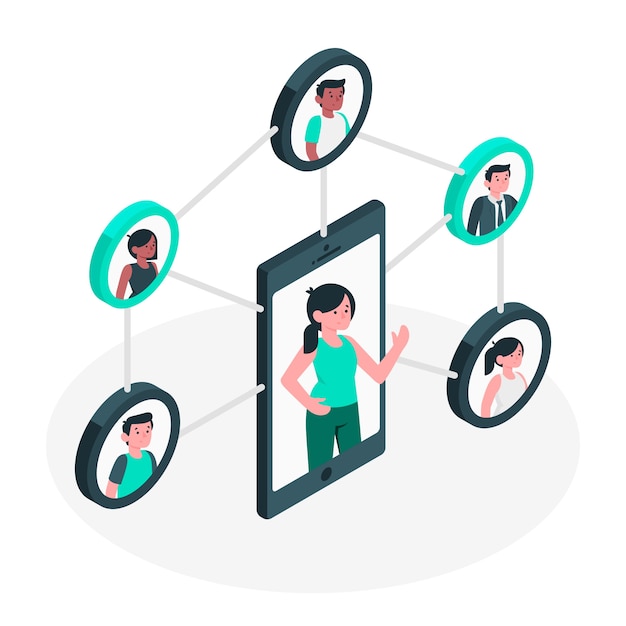 Vector connected concept illustration