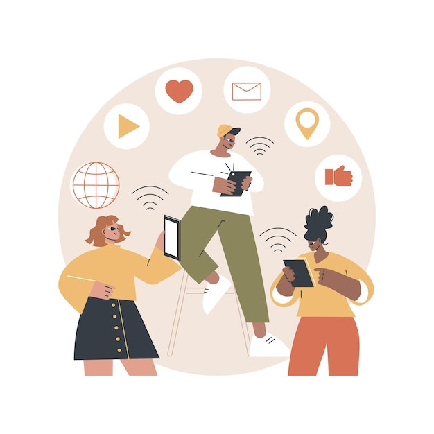 Vector connected living concept illustration