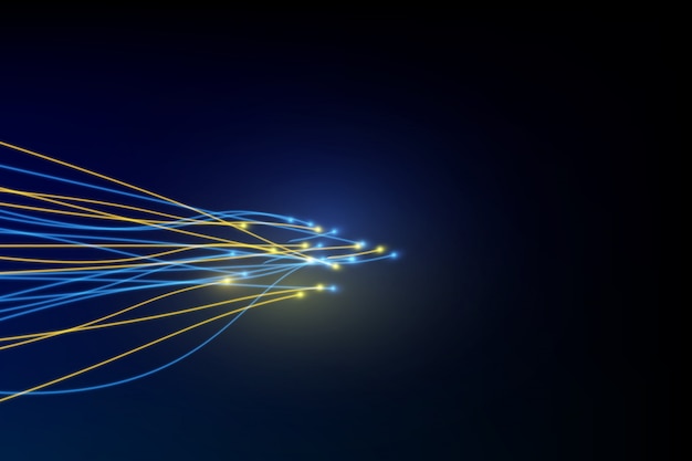 Vector connection line on fiber optic networking telecommunication concept background