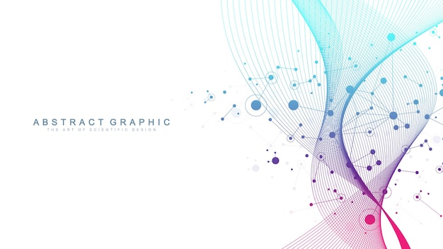 Vector connectivity flow point abstract background with connected dots and lines vector illustration