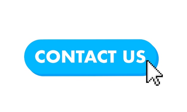 Vector contact us button with cursor pointer click vector web button
