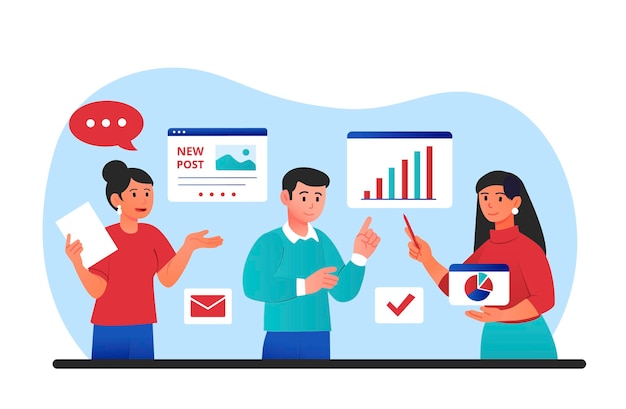 Vector content team concept