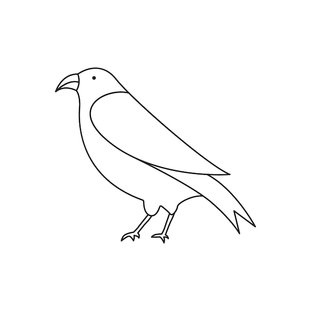 Vector continuous line drawing bird