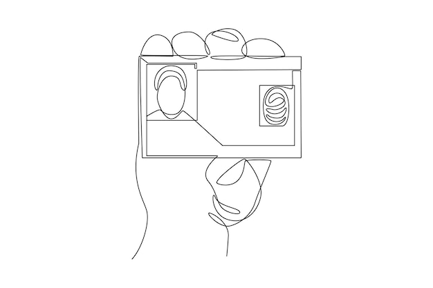 continuous one line drawing face recognition voice authentication and retina scanning