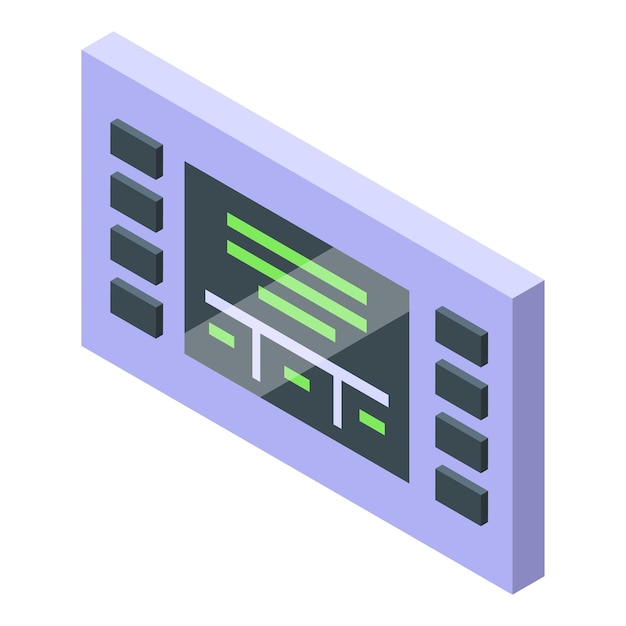 Vector control panel with buttons showing data is monitoring system