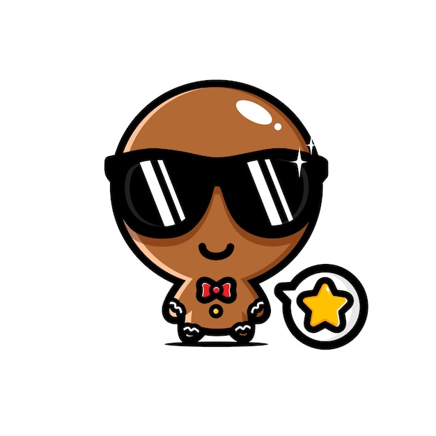 Vector cool gingerbread vector design wearing glasses
