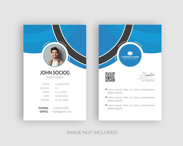 Vector corporate office employee id card template