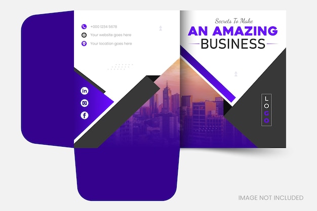 Vector corporate presentation folder design template modern layout