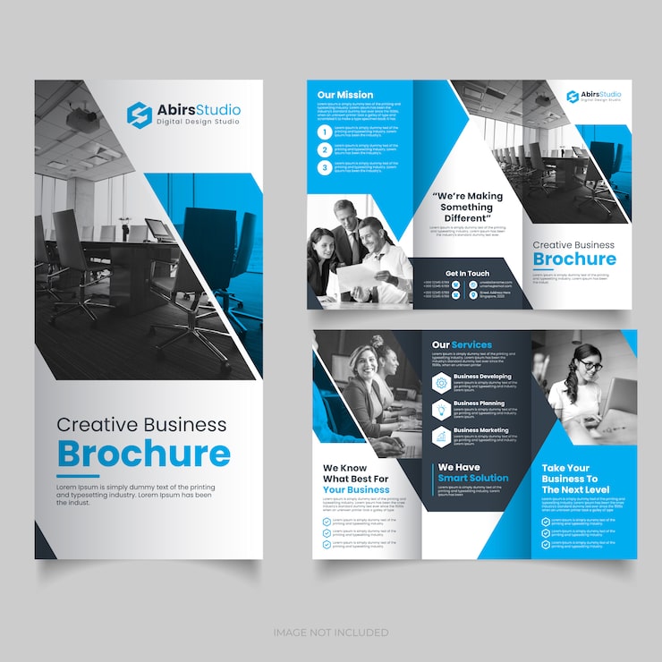 Vector corporate trifold brochure template  