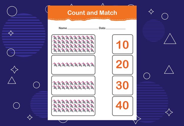 Vector count and match with the correct number count how many birds and choose the correct number