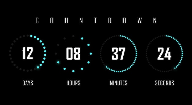 Vector countdown website vector flat template circle clock timer background countdown timer clock counter