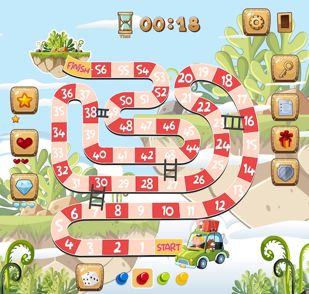 Vector counting number game template for kid