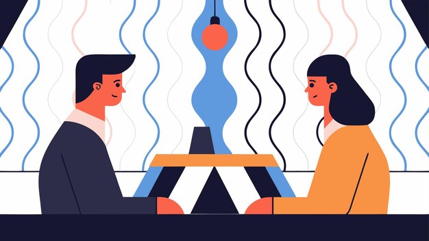 Vector couple having a conversation