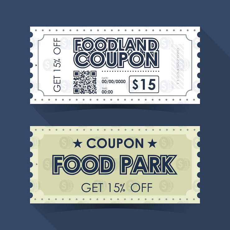 Vector coupon ticket card. retro vintage template design.  illustration