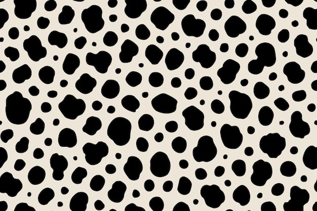 Vector cowhide seamless pattern with large black spots