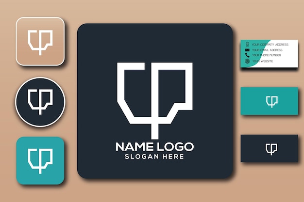 Vector cp monogram logo template