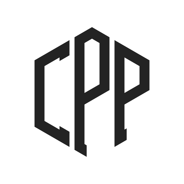 Vector cpp logo design initial letter cpp monogram logo using hexagon shape