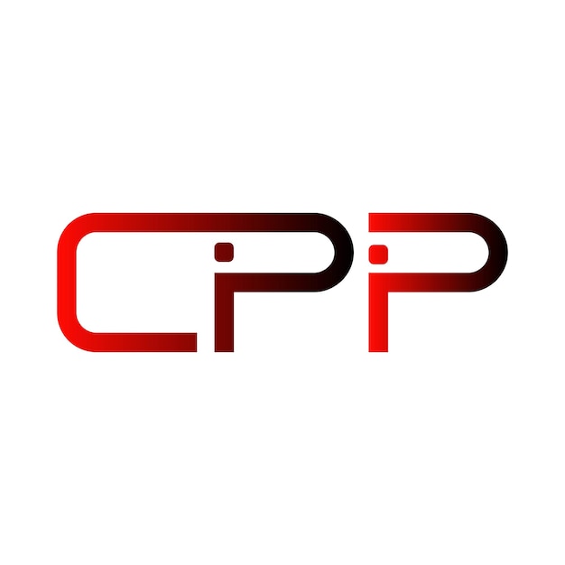 Vector cpp logo programming language design letter initial monogram red black modern simple clean minimal