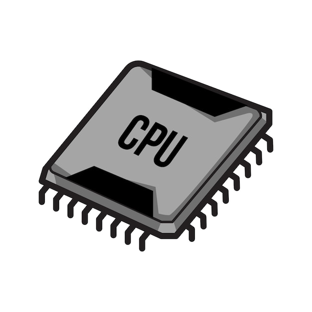 Vector cpu computer clipart