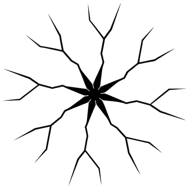 Vector crack icon line black color vector art illustration solid white background 18