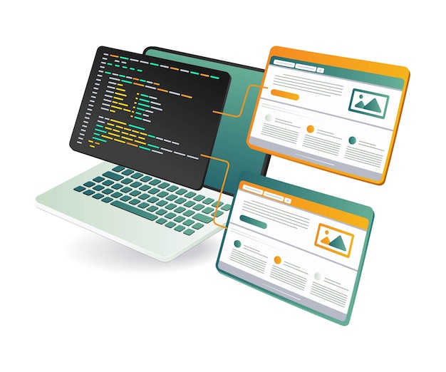 Vector creating a design layout with a programming language