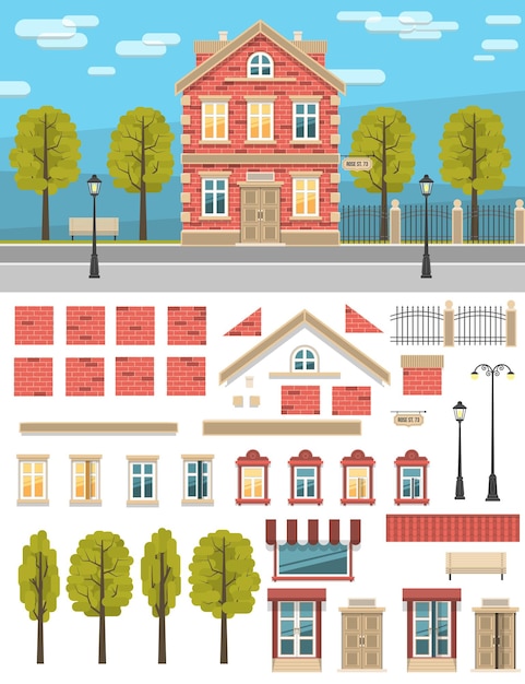 Vector creating a vintage house