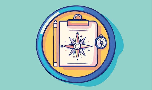 Vector creative compass and sketchpad icon