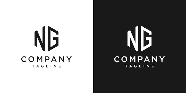 Vector creative initial ng monogram logo design icon template white and black background