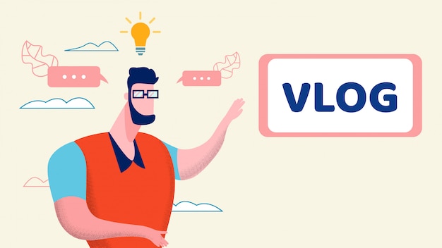 Vector creative internet vlog idea flat illustration