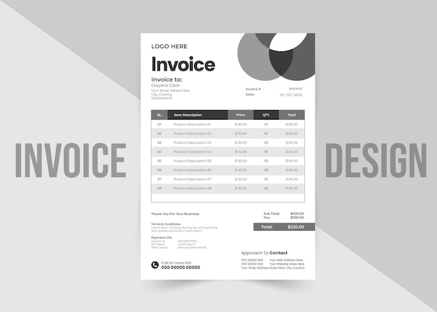 Vector creative invoice template design