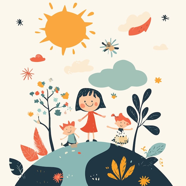 Vector creative kids concept design vector illustration