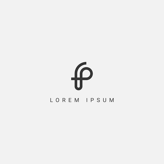 Vector creative minimal fp pf letter business logo initial based monogram icon vector