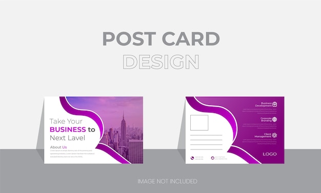Vector creative and modern business post card design template