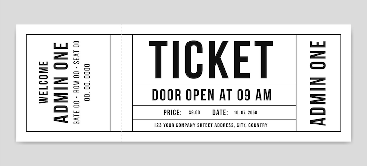 Vector creative simple ticket template design for events