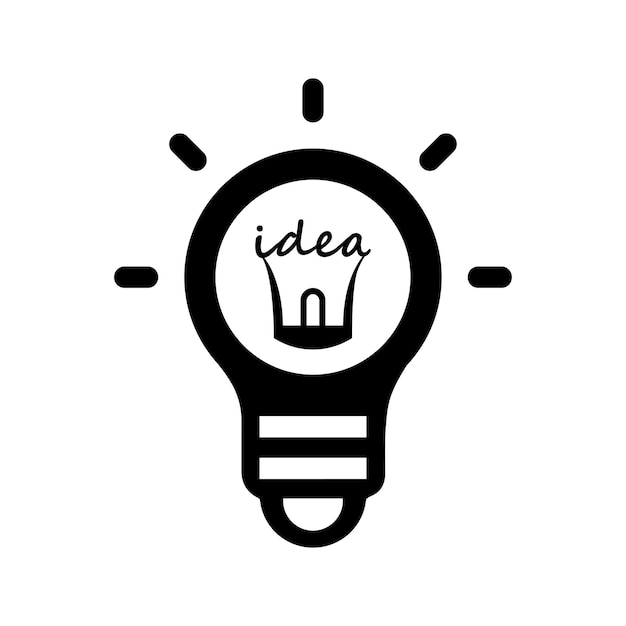 Vector creativity idea icon black vector