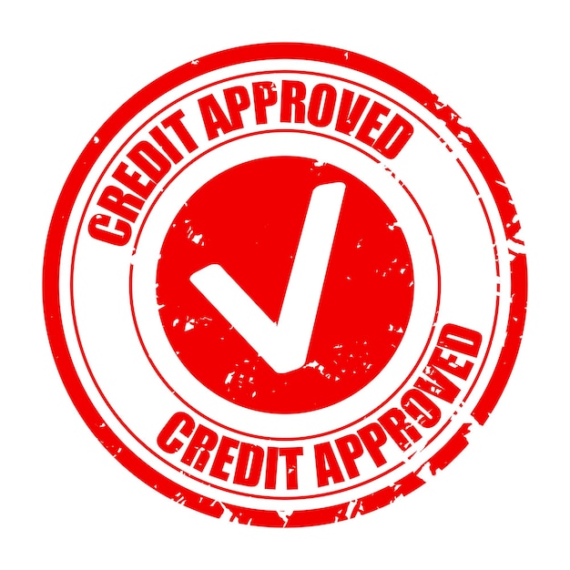 Vector credit approved certified texture stamp accepted seal