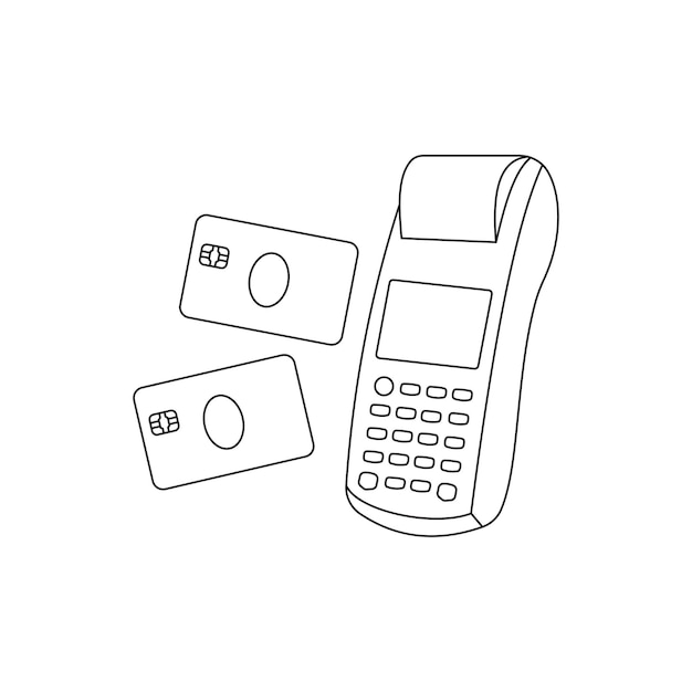 Vector credit card payment at a payment terminal