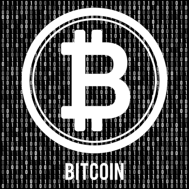Vector cripto currency bitcoin global internet worldwide abstract matrix background binary computer code