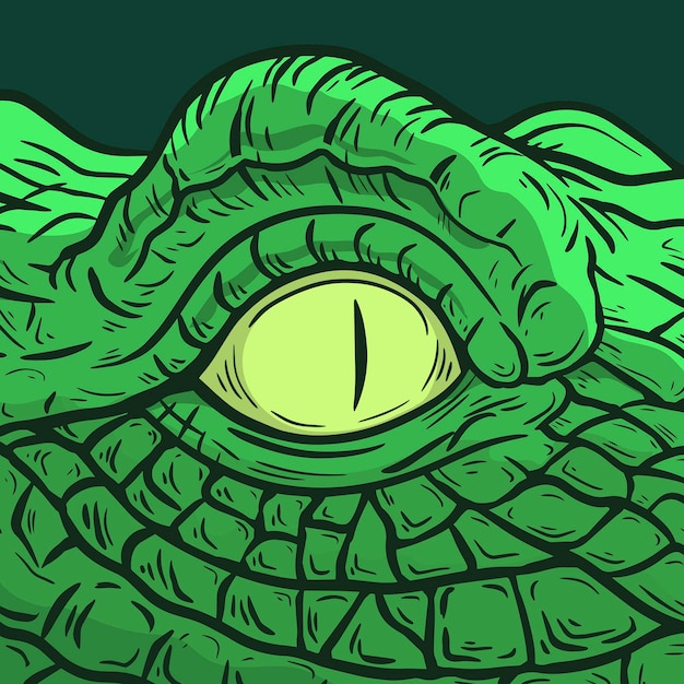 Vector crocodile eye closeup