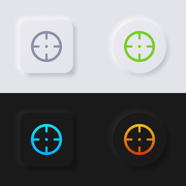 Vector crosshair icon set multicolor neumorphism button soft ui design for web design application ui and more icon set button vector