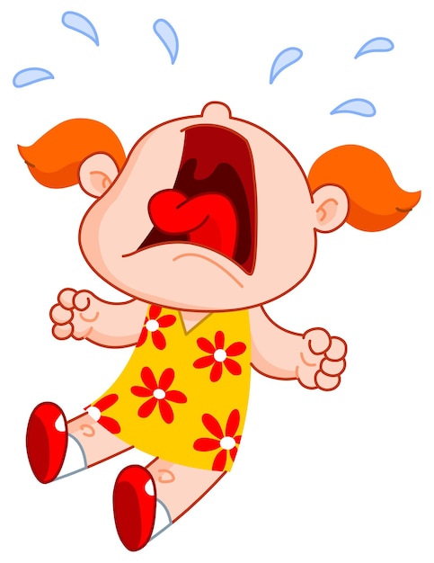 Vector crying girl