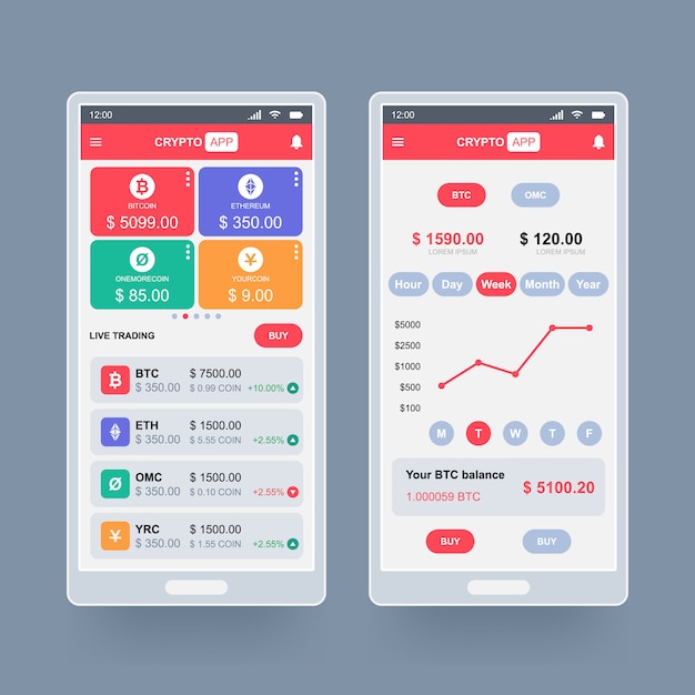 Vector cryptocurrency application design concept