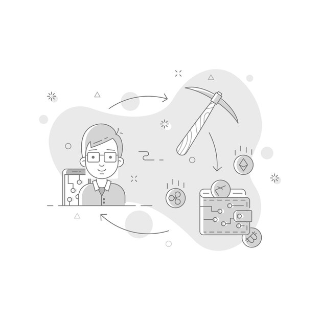 Vector cryptocurrency mining and digital wallet