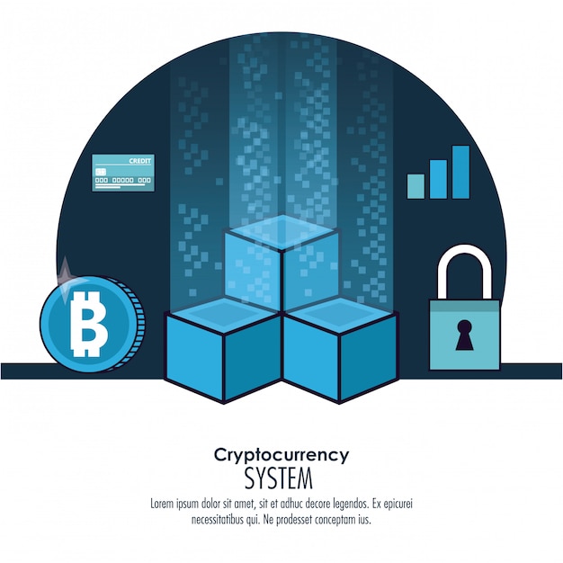 Vector cryptocurrency system banner 