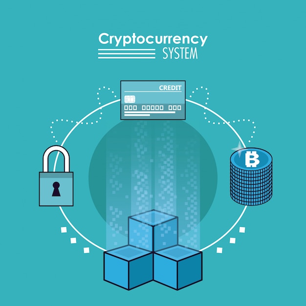 Vector cryptocurrency system banner 