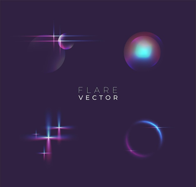 Vector crystal rainbow light effects light streak overlay pattern designs vector illustration