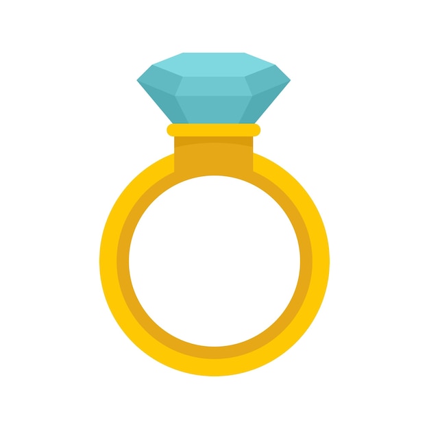 Vector crystal ring icon flat illustration of crystal ring vector icon for web design