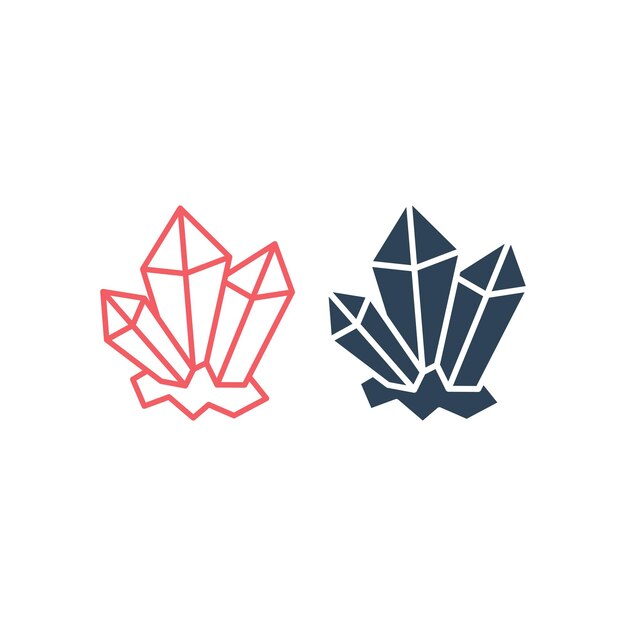 Vector crystal stone icons set vector design illustration