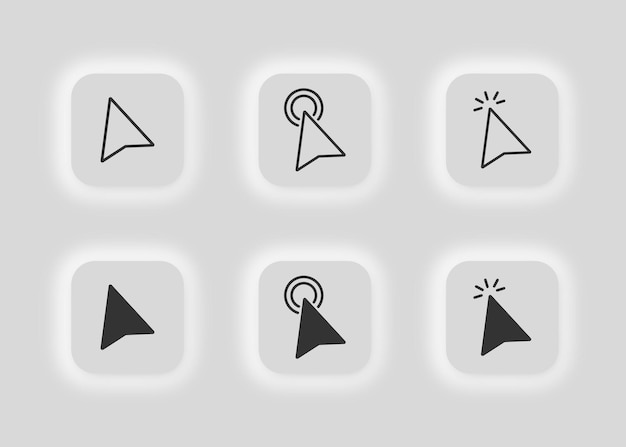 Vector cursor arrow pointer icon computer mouse click illustration symbol app button vector